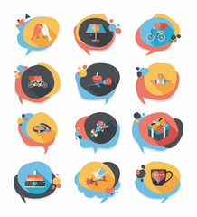 Valentine’s Day speech bubble banner flat design background se