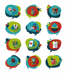 Valentine’s Day speech bubble banner flat design background se