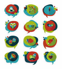 Valentine’s Day speech bubble banner flat design background se