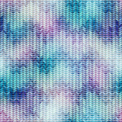 Blue knitted texture with chevrons