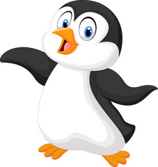 Naklejka premium Cute cartoon penguin