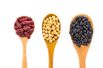 Beans isolated on white background