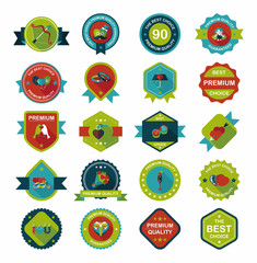 Valentine’s Day badge flat banner design background set, eps10