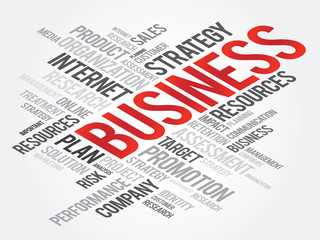 Word Cloud with BUSINESS related tags, vector business concept