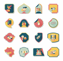 shopping sticker banner flat design background set, eps10