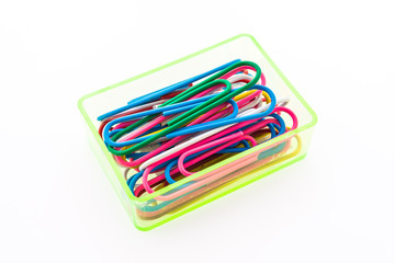 Paper clip isolated on white background