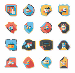 shopping sticker banner flat design background set, eps10