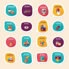 shopping sticker banner flat design background set, eps10