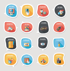 shopping sticker banner flat design background set, eps10