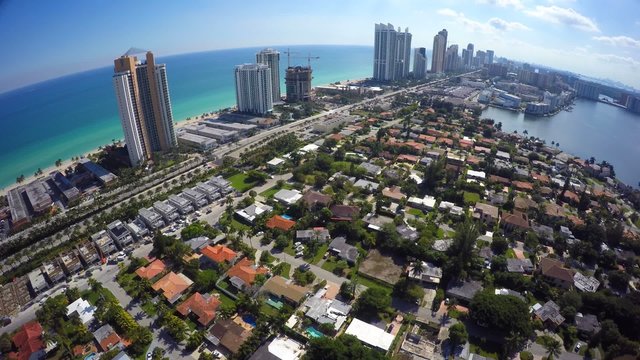 Aerial video Sunny Isles Beach FL USA