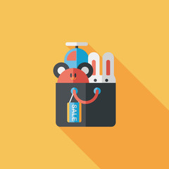 shopping present flat icon with long shadow,eps10