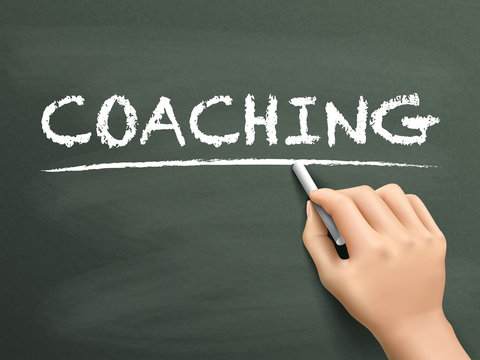 coaching word written by hand