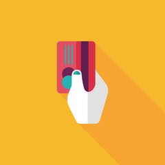 shopping credit card flat icon with long shadow,eps10