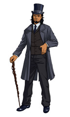 Elegant man of the nineteenth century. Vintage.