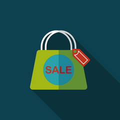 shopping paper bag flat icon with long shadow,eps10.