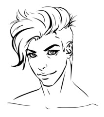 Hipster. Vector of a man face