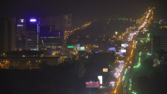 The city light and highway at night