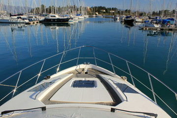 View from a Super Yacht in marina