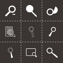 Vector magnufying glass icons set