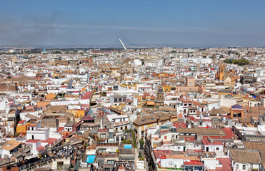 Fototapeta premium top view on the city of Seville in Spain