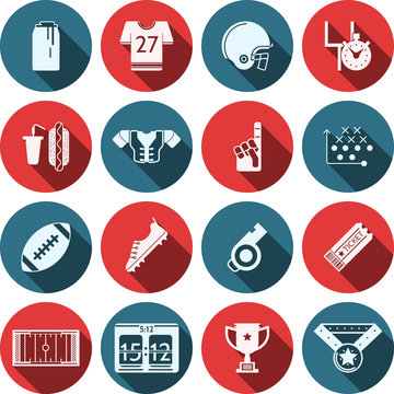 Flat icons for American football