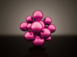 Pink abstract sphere concept background
