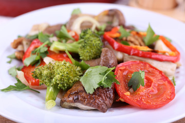 Braised wild mushrooms with vegetables and spices