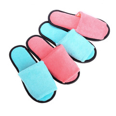 red and blue slippers footwear isolated on white background