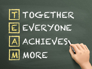 Fototapeta premium Together Everyone Achieves More written by hand