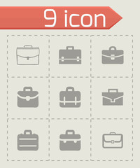 Vector briefcase icon set