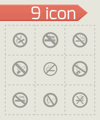 Vector no smoking icon set