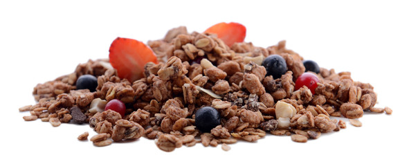 Granola isolated on white