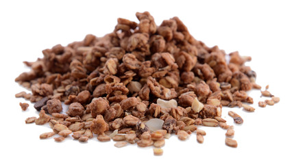 Granola isolated on white