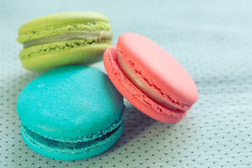 colorful macaron sweet tasty dessert