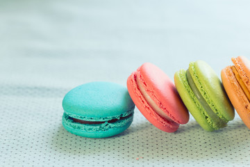 colorful macaron sweet tasty dessert