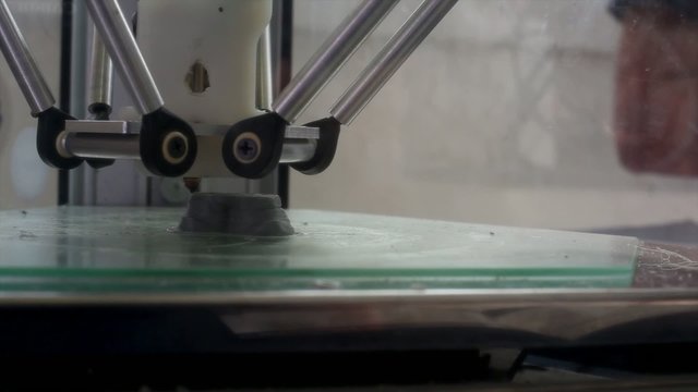 View of 3D printers in action