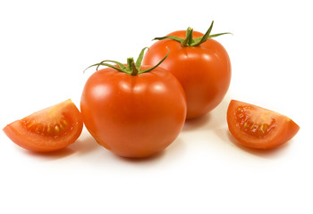 Isolated image of tomatoes on a white background