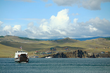 passenger ferry on the Baikal lake