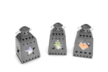 Drei Weihnachtslaterne