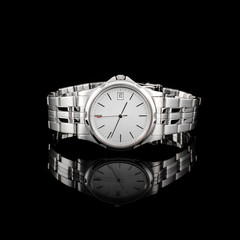 Swiss watches on black background