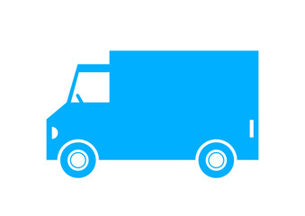 Delivery van on white background
