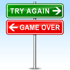 try again or game over