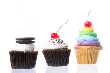 Velvet cupcakes isolate