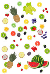 fruits and berries isolated