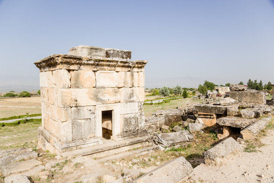 Pamukkale. Antique crypt in the necropolis of Hierapolis