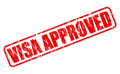 Visa approved red stamp text
