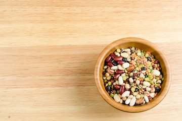legumes on wood, closeup, background