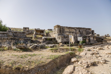 Ruins in the archaeological zone of the necropolis of Hierapolis