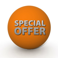 Special offer circular icon on white background
