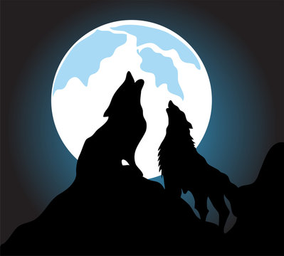 Wolves howl background